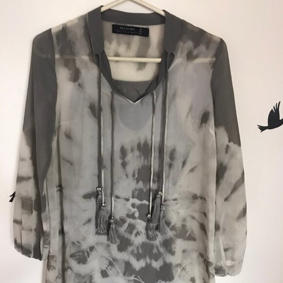 RELIGION WE LIVE IN BLACK sheer dress w/ slip XS - Picture 3 of 9